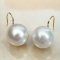 12.38 - 12.54 mm, White South Sea Pearl, Fish Hooks Spoon Earrings