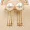 11.15 -11.18 mm, Gold South Sea Pearl, Stud with Dangle Chain Diamond Earrings