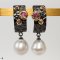 9.0-10.0 mm, White South Sea Pearl, Latch Back Pearl Earrings