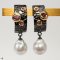 9.0-10.0 mm, White South Sea Pearl, Latch Back Pearl Earrings