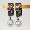 9.0-10.0 mm, White South Sea Pearl, Latch Back Pearl Earrings