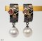 9.0-10.0 mm, White South Sea Pearl, Latch Back Pearl Earrings