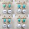 Approx. 10.0 -11.0 mm, White South Sea Pearl, Marquise Topaz Stud Dangle Turquoise Pearl Earrings