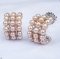 Approx. 3.0 mm, Freshwater Pearl, Triple Row Pearls Earrings