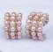 Approx. 3.0 mm, Freshwater Pearl, Triple Row Pearls Earrings