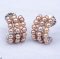 Approx. 3.0 mm, Freshwater Pearl, Triple Row Pearls Earrings