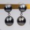 Approx. 7.0 - 9.0  mm, Tahitian Pearl, Dangle Pearl Duo Stud Earrings