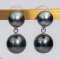 Approx. 7.0 - 9.0  mm, Tahitian Pearl, Dangle Pearl Duo Stud Earrings