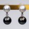 7.11 - 7.17 mm and 8.55 - 8.66 mm, Tahitian Pearl and White South Sea Pearl, Dangle Pearl Duo Stud Earrings