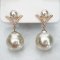 Approx. 5.0 - 11.0 mm, Akoya and Gold South Sea Pearl, V - Diamond Dangle Pearl Stud Pearl Earrings
