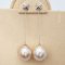 12.99-13.15 mm, Gold South Sea Pearl, X- Diamond Chain Dangle Pearl Stud Earrings