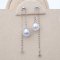6.97 - 7.10 mm, White South Sea Pearl, Pearl, Head Pin Chain Dangle Diamond Pearl Stud Earrings
