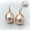 Approx. 13.22 - 13.44 mm, Gold South Sea Pearl, Fish Hooks Pearl Earrings