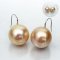 12.98 - 13.01 mm, Gold South Sea Pearl, Fish Hooks Spoon Earrings