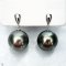 Approx.13.0 mm, Summer Shadow, Tahitian Pearl, Drop Dangle Pearl Stud Earrings