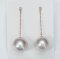 14.99 - 15.21 mm, Edison Pearl, Dangle Head Diamond Bead Chain Pearl Stud Earrings