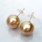 14.11 - 14.39 mm, Gold South Sea Pearl, Stud Pearl Earrings