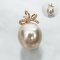 12.55 x 13.95 mm, Gold South Sea Pearl, Diamond Mini Bow Pearl Pendant