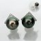 9.58 - 9.61 mm, Tahitian Pearl, Anchor Diamond Stud Pearl Earrings