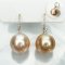 15.34 - 15.38 mm, Gold South Sea Pearl, Fish Hooks Diamond Jacket Pearl Earrings