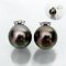 9.51 - 9.57 mm, Tahitian Pearl, Diamond Bar Pearl Earrings