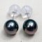 Approx. 9.0 -10.0 mm, Tahitian Pearl, Stud Pearl Earrings