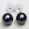 Approx. 9.0 -10.0 mm, Tahitian Pearl, Stud Pearl Earrings