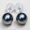 Approx. 9.0 -10.0 mm, Tahitian Pearl, Stud Pearl Earrings