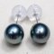 Approx. 9.0 -10.0 mm, Tahitian Pearl, Stud Pearl Earrings