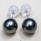 Approx. 9.0 -10.0 mm, Tahitian Pearl, Stud Pearl Earrings