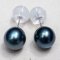 Approx. 9.0 -10.0 mm, Tahitian Pearl, Stud Pearl Earrings