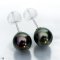 Approx. 9.0 -10.0 mm, Tahitian Pearl, Stud Pearl Earrings