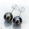 Approx. 9.0 -10.0 mm, Tahitian Pearl, Stud Pearl Earrings