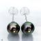 Approx. 9.0 -10.0 mm, Tahitian Pearl, Stud Pearl Earrings