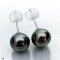 Approx. 9.0 -10.0 mm, Tahitian Pearl, Stud Pearl Earrings