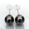 Approx. 9.0 -10.0 mm, Tahitian Pearl, Stud Pearl Earrings