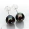 Approx. 9.0 -10.0 mm, Tahitian Pearl, Stud Pearl Earrings