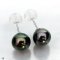 Approx. 9.0 -10.0 mm, Tahitian Pearl, Stud Pearl Earrings