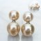10.89 - 11.10 and 13.41 - 13.61 mm, Gold South Sea Pearl,  Front Back Twin Pearl Double Stud Earrings