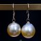 Approx. 11.0 -14.00 mm, Gold South Sea Pearl, Fish Hooks Pearl Earrings