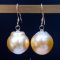 Approx. 12.0 - 13.0  mm, Gold South Sea Pearl, Fish Hooks Pearl Earrings