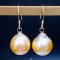 Approx. 12.0 - 13.0  mm, Gold South Sea Pearl, Fish Hooks Pearl Earrings