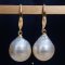 Approx. 12.0 - 14.0  mm, Gold South Sea Pearl, Fish Hooks Pearl Earrings