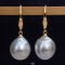 Approx. 12.0 - 14.0  mm, Gold South Sea Pearl, Fish Hooks Pearl Earrings