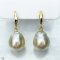 Approx. 12.0 - 13.0  mm, Gold South Sea Pearl, Fish Hooks Pearl Earrings