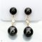 Approx. 7.0 - 10.0 mm, Tahitian Pearl, Dangle CZ and Pearl Stud Pearl Earrings