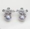 Approx. 15.0 mm, Edison Pearl, Lilly CZ Paved Pearl Stud Earrings