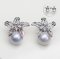 Approx. 15.0 mm, Edison Pearl, Lilly CZ Paved Pearl Stud Earrings