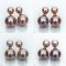 Approx. 8.0-9.0 and 13.0-14.0 mm, Edison Pearl, Front Back Twin Pearl Double Stud Earrings