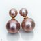 Approx. 8.0-9.0 and 13.0-14.0 mm, Edison Pearl, Front Back Twin Pearl Double Stud Earrings